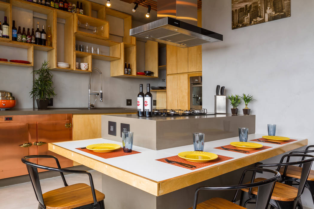 Apartamento no bairro Vila da Serra, Aptar Arquitetura Aptar Arquitetura Industrial style kitchen
