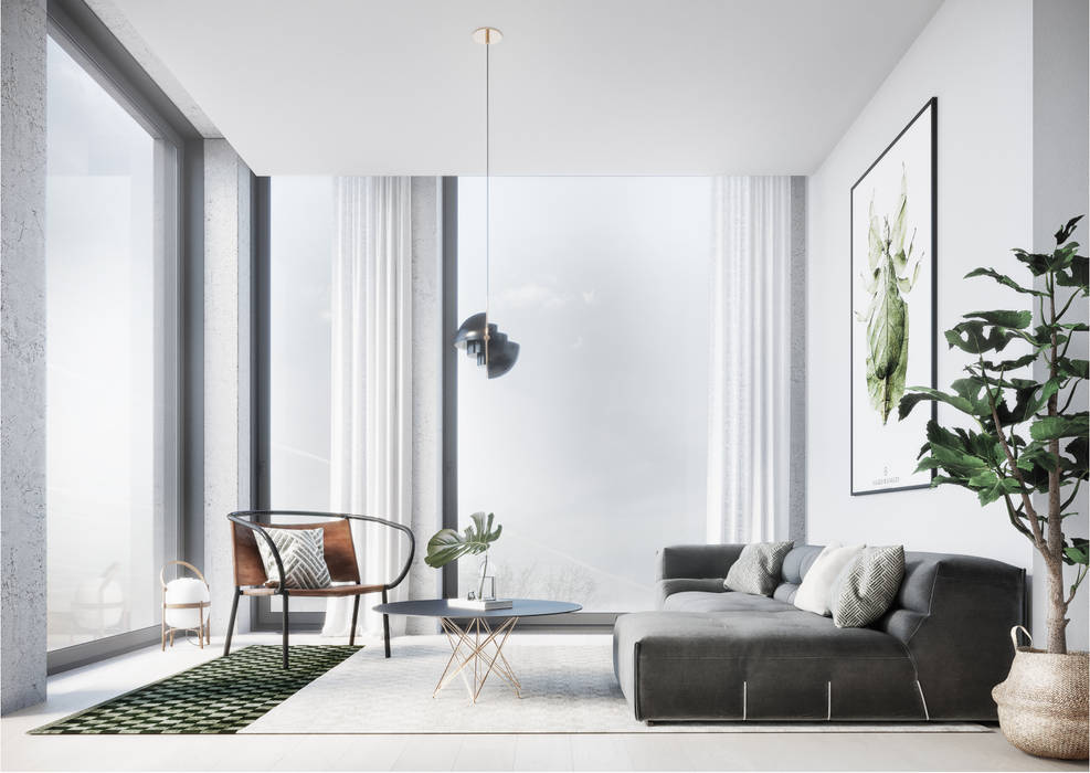 Architectural Visualisation - Scandinavian Interior , WEMAPOUT WEMAPOUT Scandinavian style living room