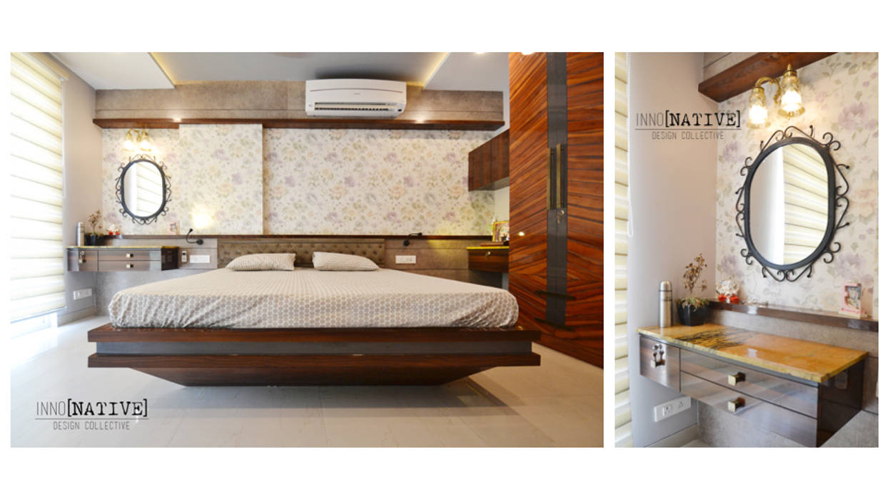 Apartment | Indirapuram, Inno[NATIVE] Design Collective Inno[NATIVE] Design Collective Dormitorios de estilo moderno
