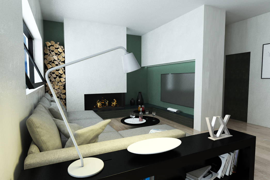 Villa a Schiera in Via Sandro Pertini Dicomano, Studio Bennardi - Architettura & Design Studio Bennardi - Architettura & Design Modern Living Room