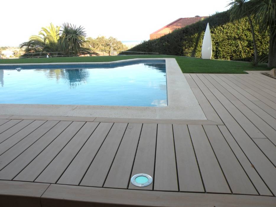 Deck para terrazas, pasillos, albercas, etc., Kiinch Kiinch 庭院泳池 塑木複合材料