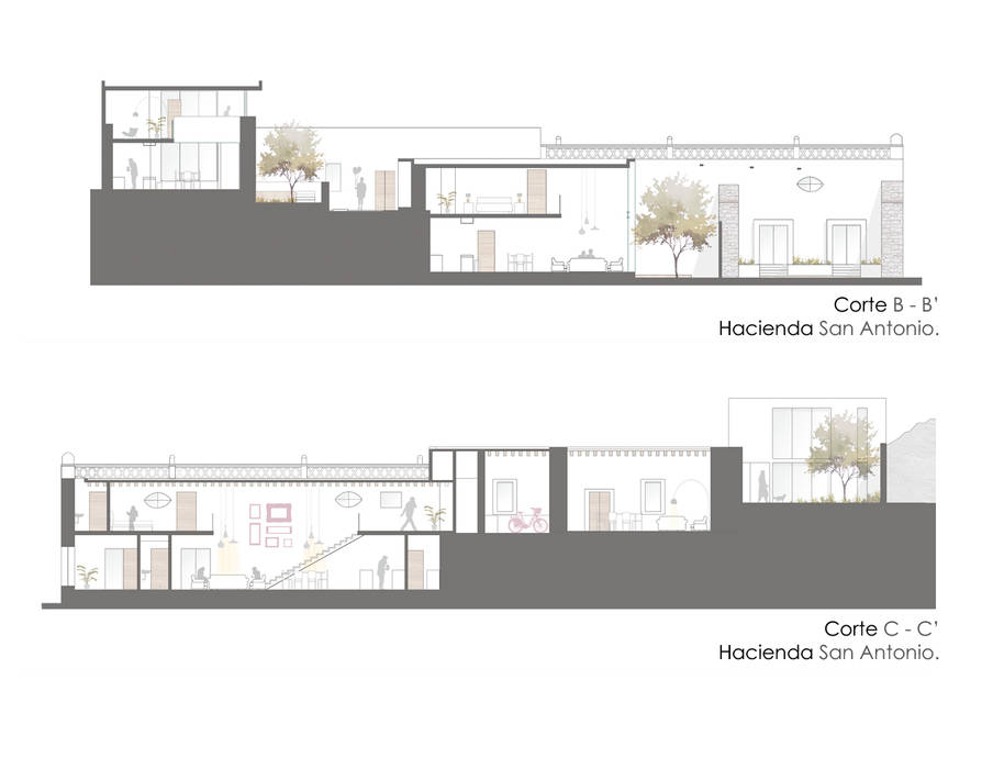 HACIENDA SAN ANTONIO, Dionne Arquitectos Dionne Arquitectos منازل التراس