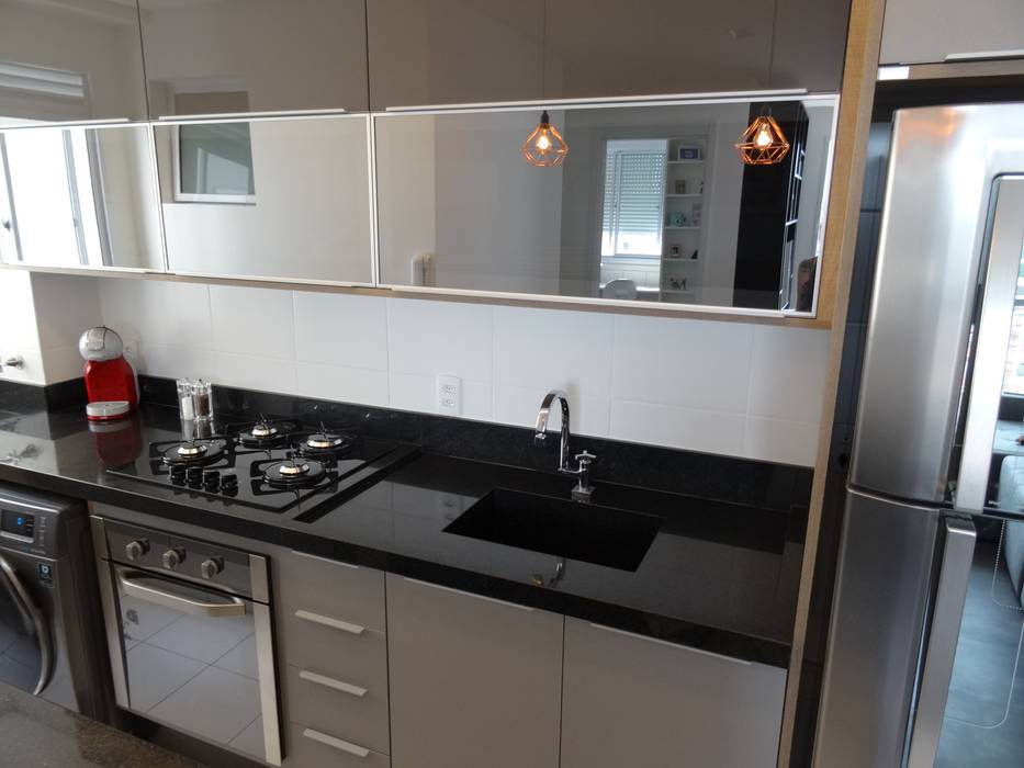 Cozinha Apartamento no Taquaral Ambiento Arquitetura Armários e bancadas de cozinha Granito armário de cozinha,granito são gabriel