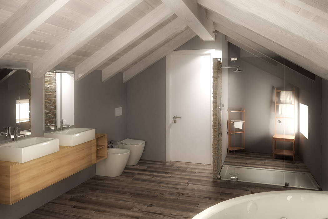 Nuove atmosfere in una casa degli anni '20, 3d-arch 3d-arch Modern bathroom