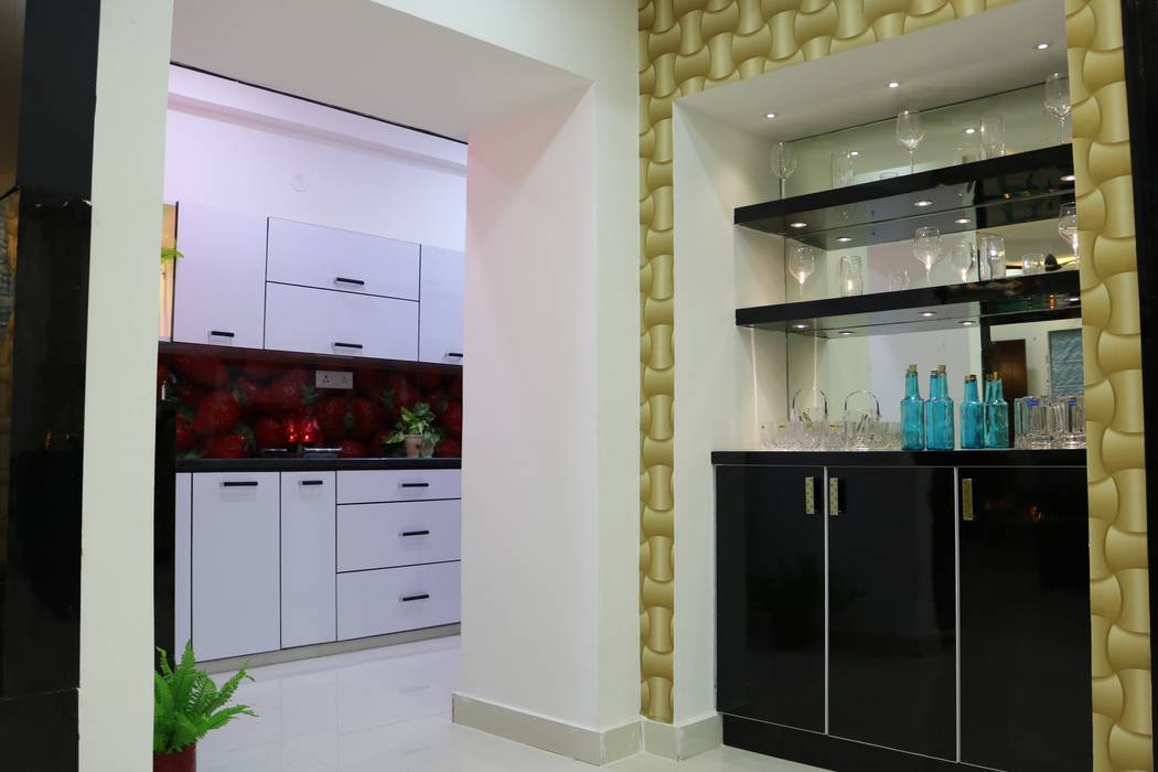 Mini Bar Zone Enrich Interiors & Decors Asian style wine cellar