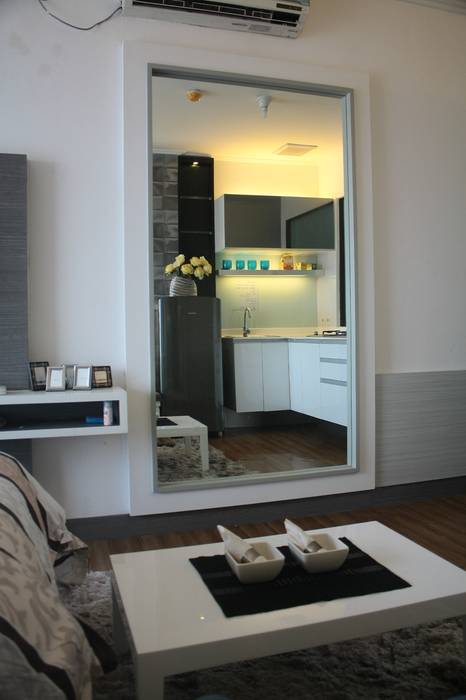 Apartment mungil yang simple, efisien dan elegan, Exxo interior:modern oleh Exxo interior, Modern