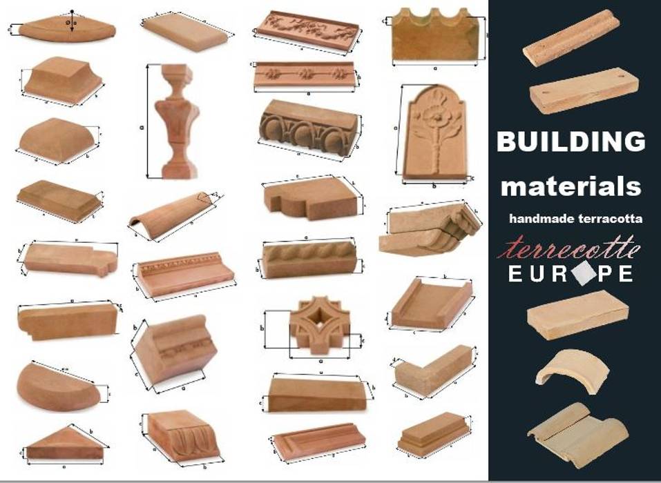 Handcrafted terracotta building materials for renovation and restoration Terrecotte Europe พื้นที่เชิงพาณิชย์ หิน พิพิธภัณธ์