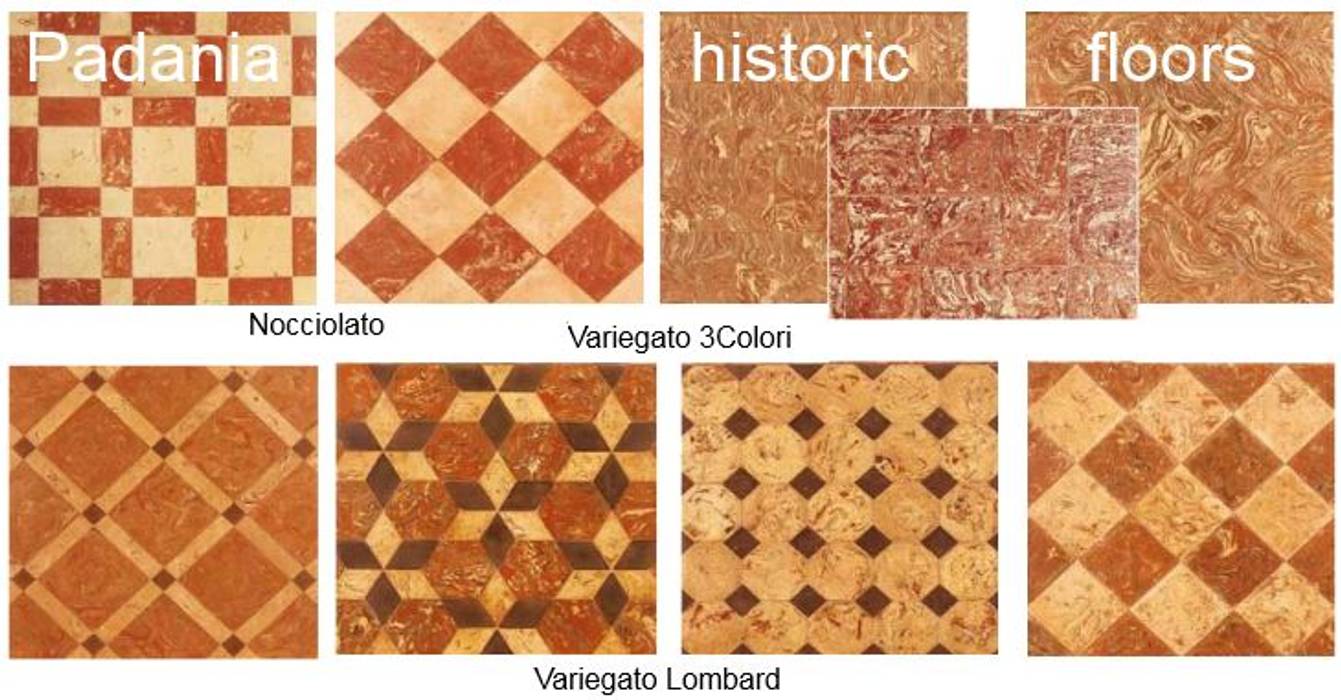 Handcrafted terracotta flooring: Padania historic floors Terrecotte Europe Ticari alanlar Mozaik Müzeler