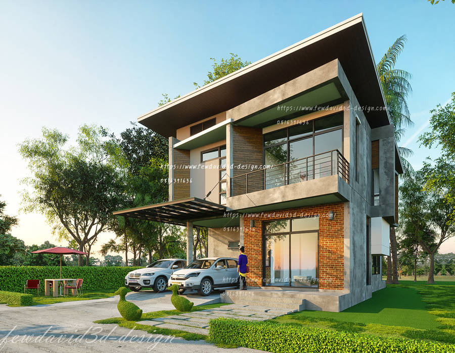 บ้านโมเดิร์นลอฟต์ 4ห้องนอน3ห้องน้ำ, fewdavid3d-design fewdavid3d-design Rumah Modern