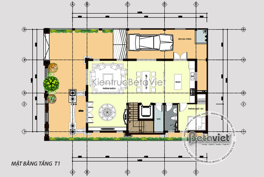 Thiết kế biệt thự 3 tầng tân cổ điển (CĐT: Ông Mạnh - Bắc Ninh) KT17089, Công Ty CP Kiến Trúc và Xây Dựng Betaviet Công Ty CP Kiến Trúc và Xây Dựng Betaviet