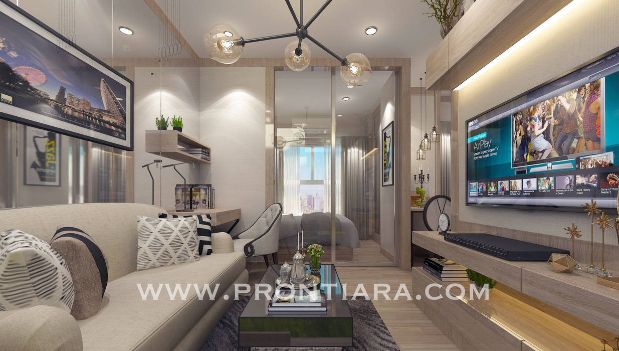 Plum condo 22.5 start 150,000฿ ออกแบบและตกแต่งภายใน, Prontiara Prontiara Ruang Studi/Kantor Modern