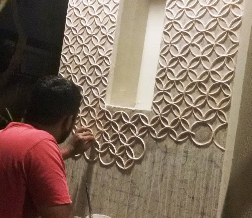 Indian traditional mud mirror work frame for home done by inside out