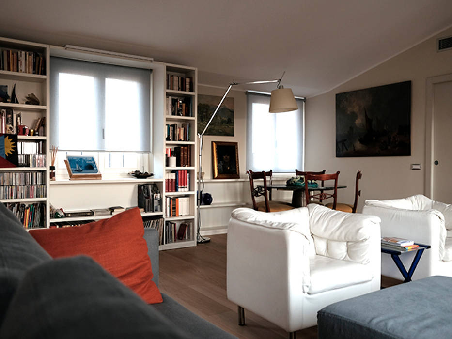 Ristrutturazione Sottotetto, studionove architettura studionove architettura Modern living room Wood Wood effect