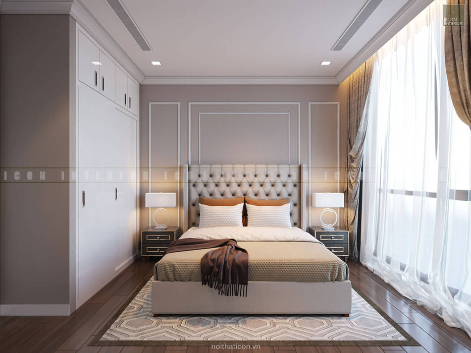 Nội thất căn hộ Vinhomes Central Park - Phong cách Tân Cổ Điển, ICON INTERIOR ICON INTERIOR Dormitorios clásicos