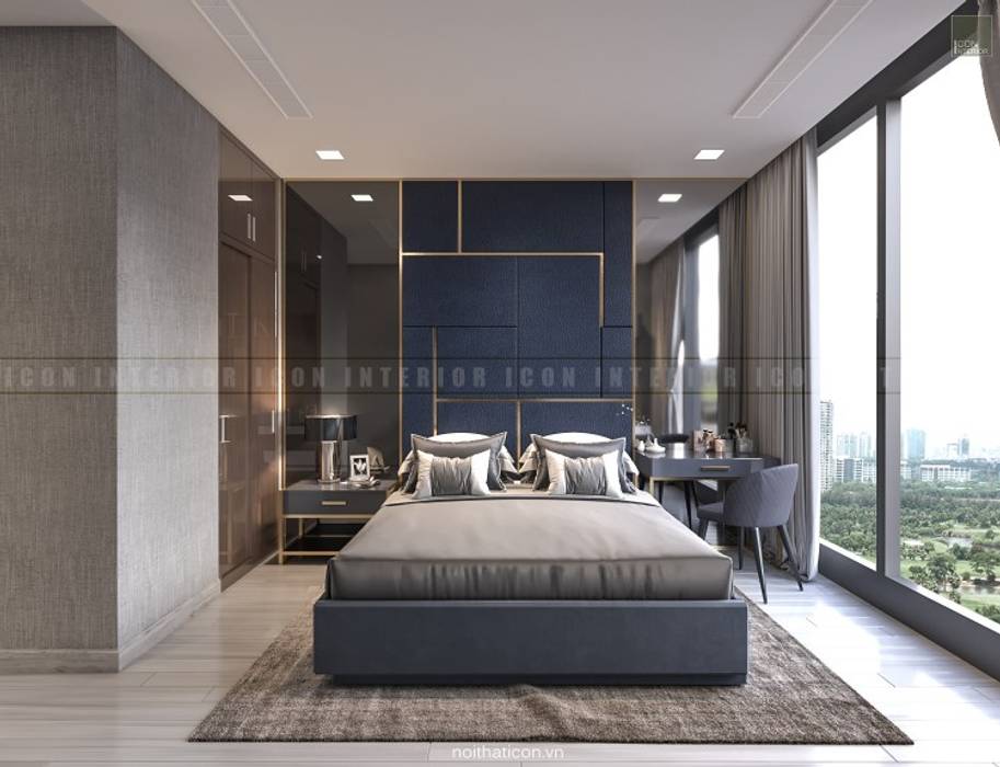 Nội thất căn hộ Vinhomes Golden River - Tòa Aqua, ICON INTERIOR ICON INTERIOR Phòng ngủ phong cách hiện đại thiết kế nội thất