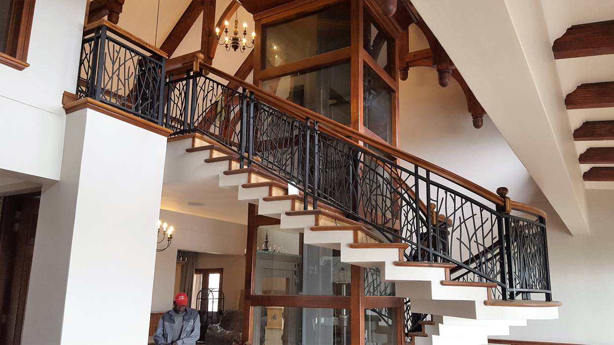 Laser Cut Balustrading and Spiral Stair Case, Ciber Steel Worx (PTY) LTD Ciber Steel Worx (PTY) LTD Escaleras Metal