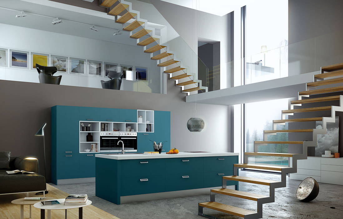 Colección Antalia, Isoko Proyecto Isoko Proyecto Built-in kitchens Wood-Plastic Composite Blue