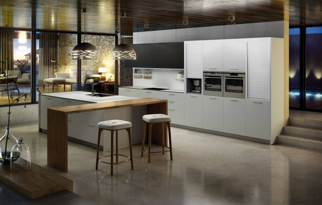 Colección Antalia, Isoko Proyecto Isoko Proyecto Built-in kitchens Wood-Plastic Composite White