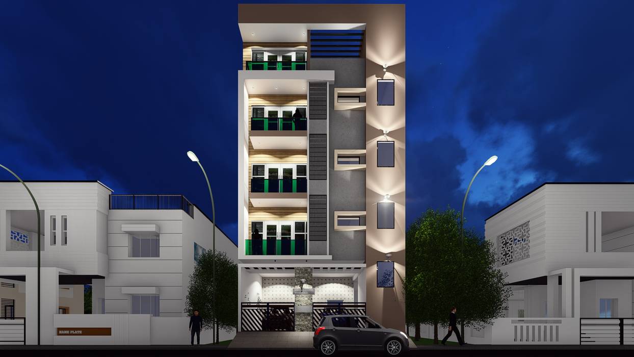Reddy Residence @ Bengaluru, Cfolios Design And Construction Solutions Pvt Ltd Cfolios Design And Construction Solutions Pvt Ltd منزل عائلي كبير