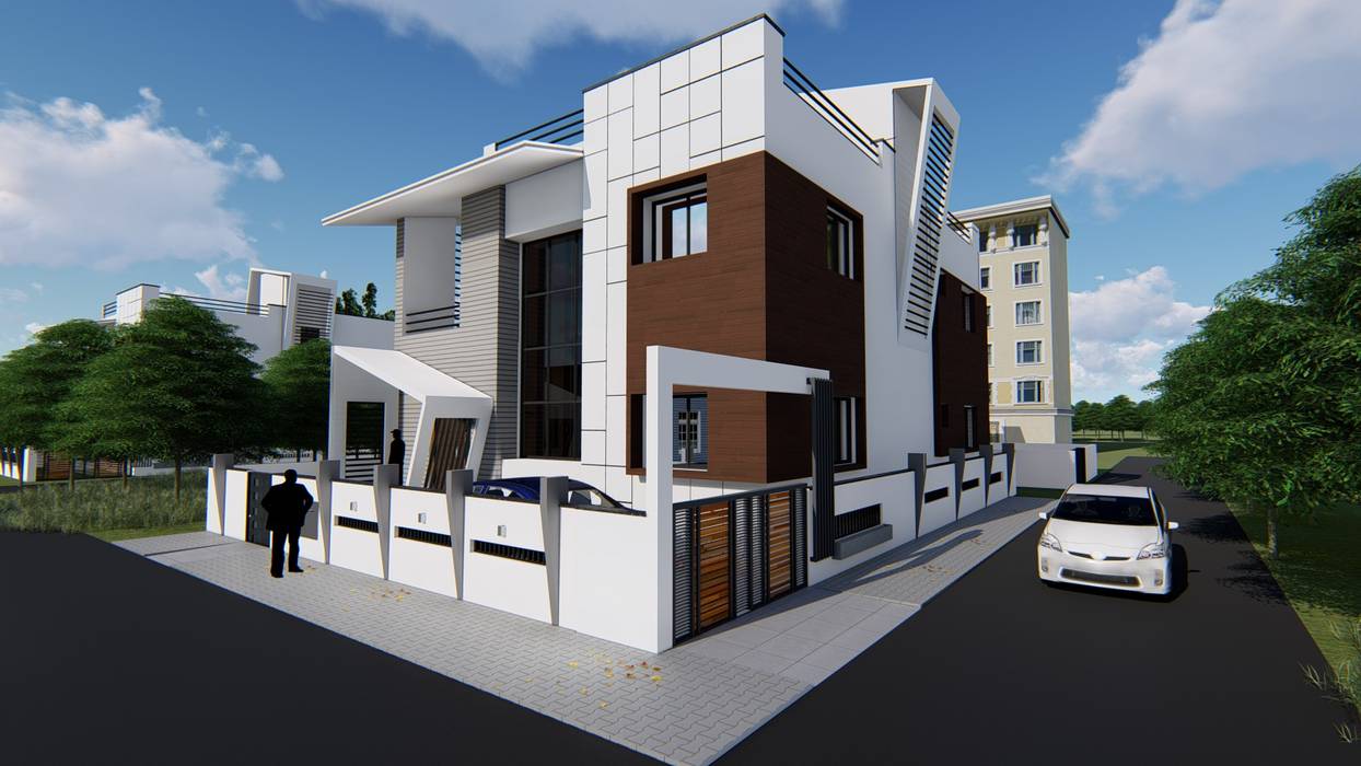 Isometric Elevation Cfolios Design And Construction Solutions Pvt Ltd Bungalows