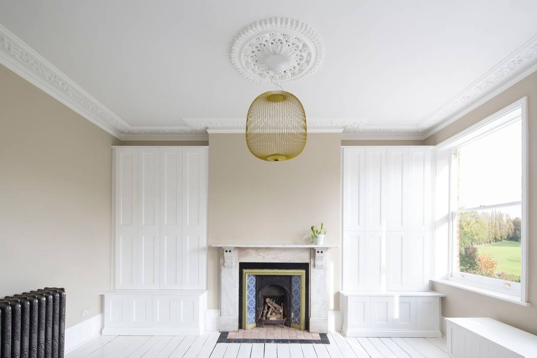 Living Room A2studio Modern living room living room,fireplace,ceiling rose,joinery