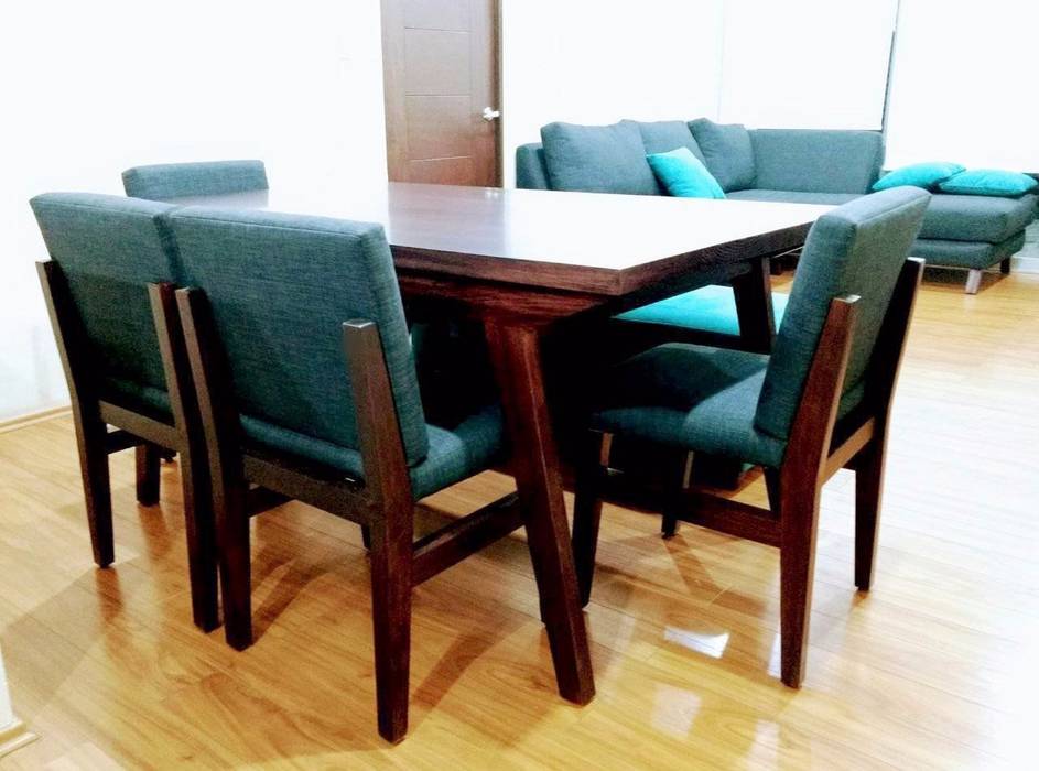 Proyecto de amueblado en departamento, Estilo en muebles Estilo en muebles Modern dining room Solid Wood Multicolored