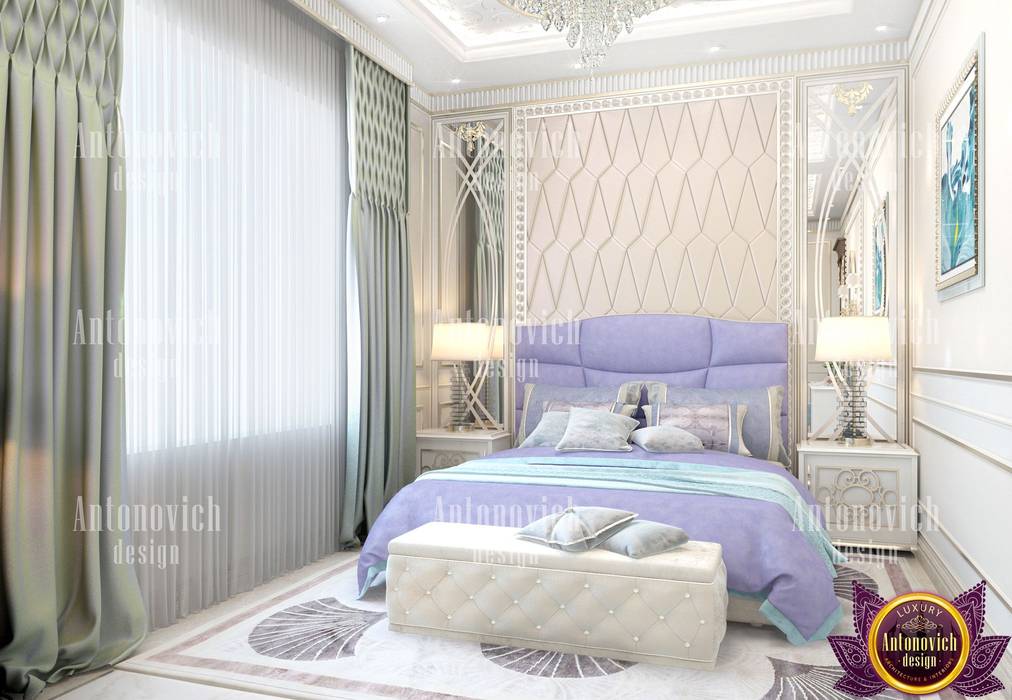 ​Fashionable interior designer in Los Angeles Katrina Antonovich, Luxury Antonovich Design Luxury Antonovich Design Eclectic style bedroom