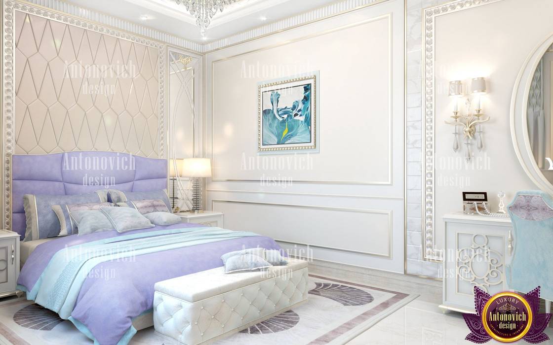 ​Fashionable interior designer in Los Angeles Katrina Antonovich, Luxury Antonovich Design Luxury Antonovich Design Eclectic style bedroom