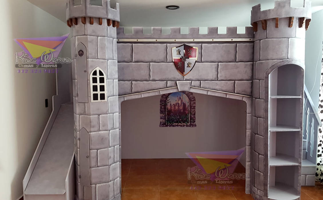 Fabuloso castillo medieval Kids World- Recamaras, literas y muebles para niños Dormitorios infantiles clásicos Derivados de madera Transparente castillo,castle,cama,litera,medieval,gris,muebles,Camas y cunas
