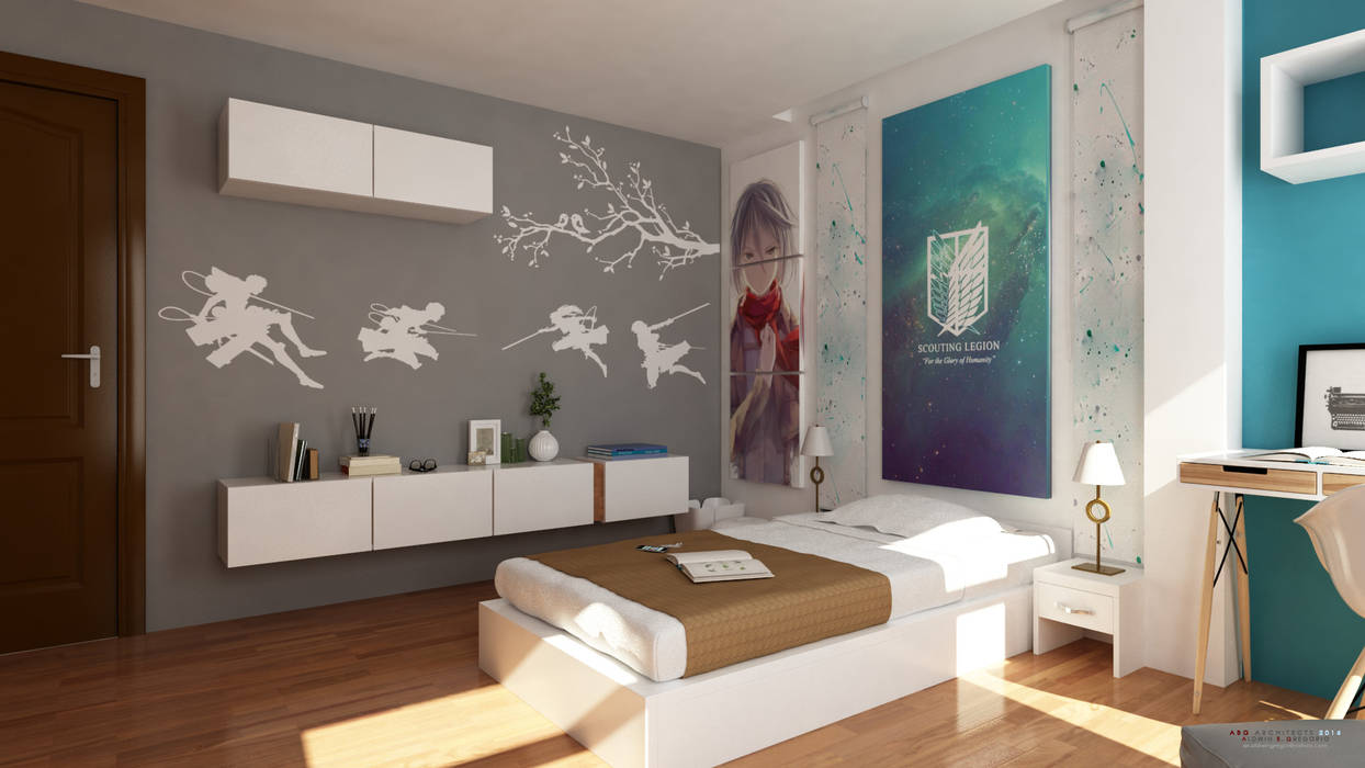 Interior works: Bedroom with an anime design concept ABG Architects and Builders Modern style bedroom