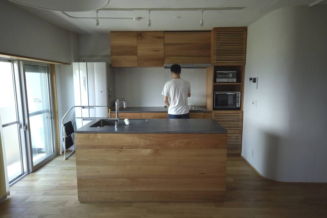 オーダーキッチンがある暮らし, 注文家具屋 フリーハンドイマイ 注文家具屋 フリーハンドイマイ Kitchen units Marble