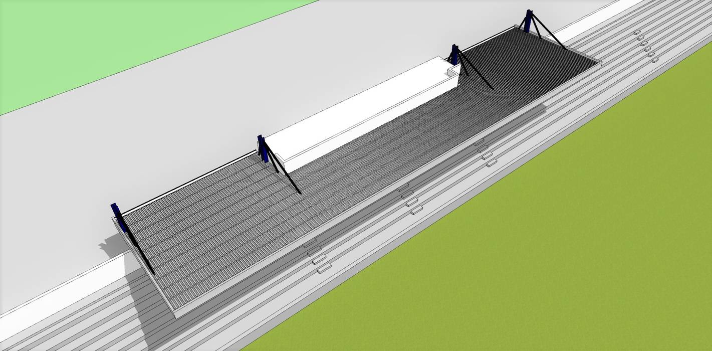 Cobertura da Bancada do Estádio Municipal de Angra do Heroísmo, PE. Projectos de Engenharia, LDa PE. Projectos de Engenharia, LDa 商業空間 スタジアム