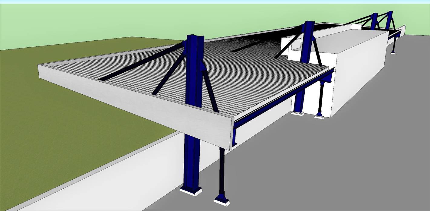 Cobertura da Bancada do Estádio Municipal de Angra do Heroísmo, PE. Projectos de Engenharia, LDa PE. Projectos de Engenharia, LDa Espacios comerciales Estadios