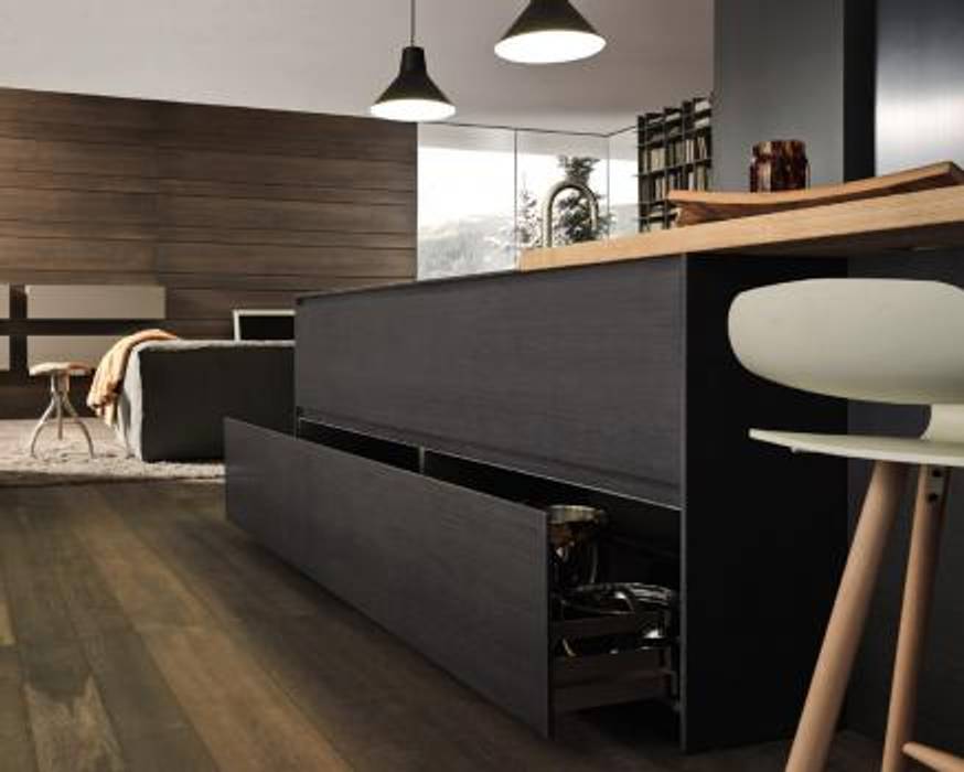 Proyecto de diseño interior y mobiliario andres y cia Cocinas integrales Madera Acabado en madera