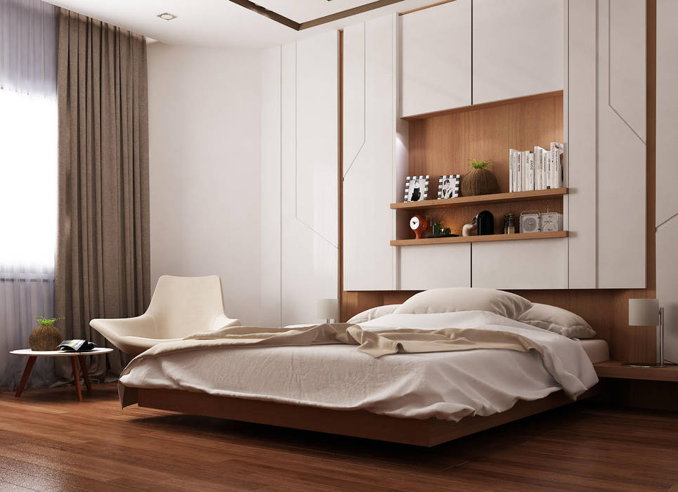 Ultra Modern Bedroom, TK Designs TK Designs Floors Wood Wood effect