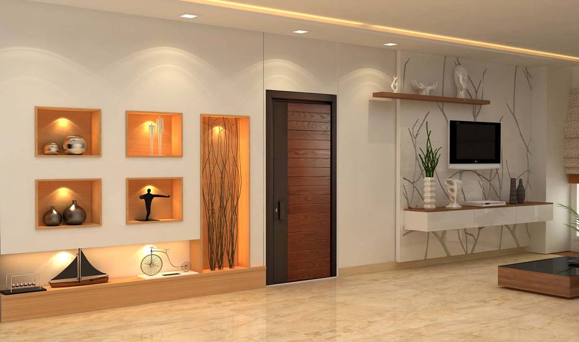 3BHK,Manish Nagar, Nagpur, Form & Function Form & Function Modern living room