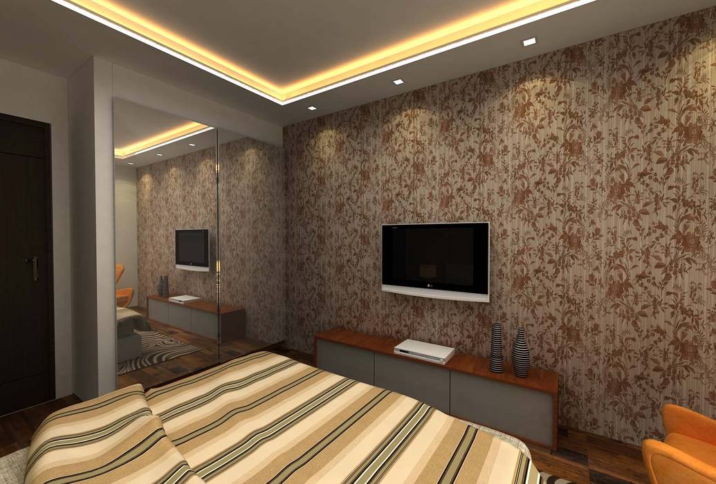 3BHK,Manish Nagar, Nagpur, Form & Function Form & Function Modern style bedroom