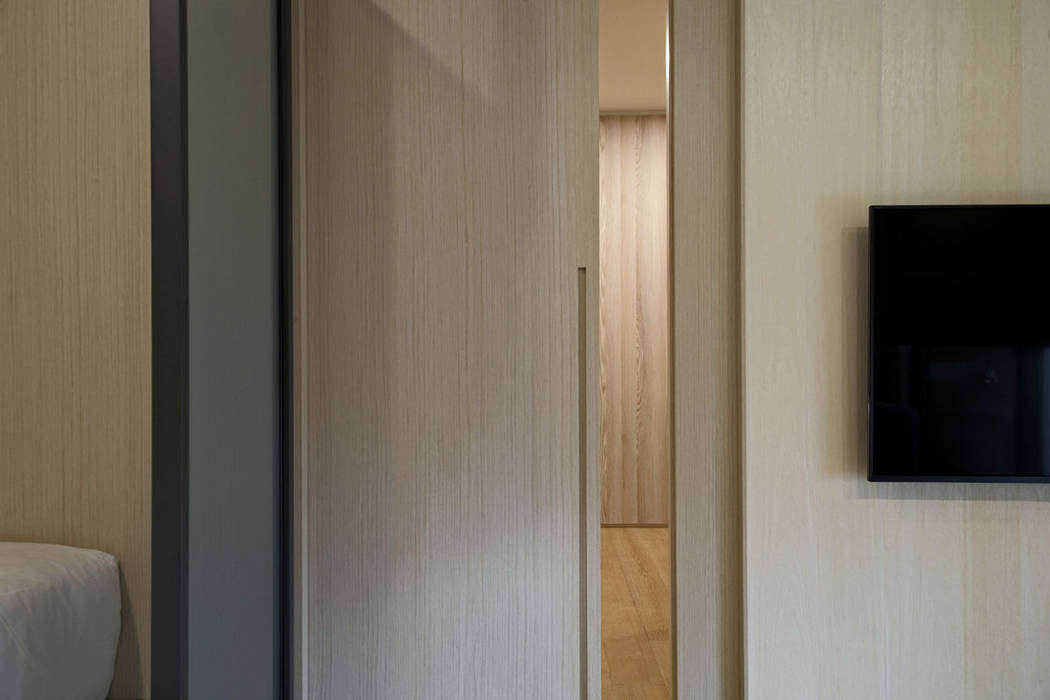 <大樓-3+1房2廳>度假感住宅 貼心三代機能需求, 品茉空間設計(夏川設計) 品茉空間設計(夏川設計) Scandinavian style doors
