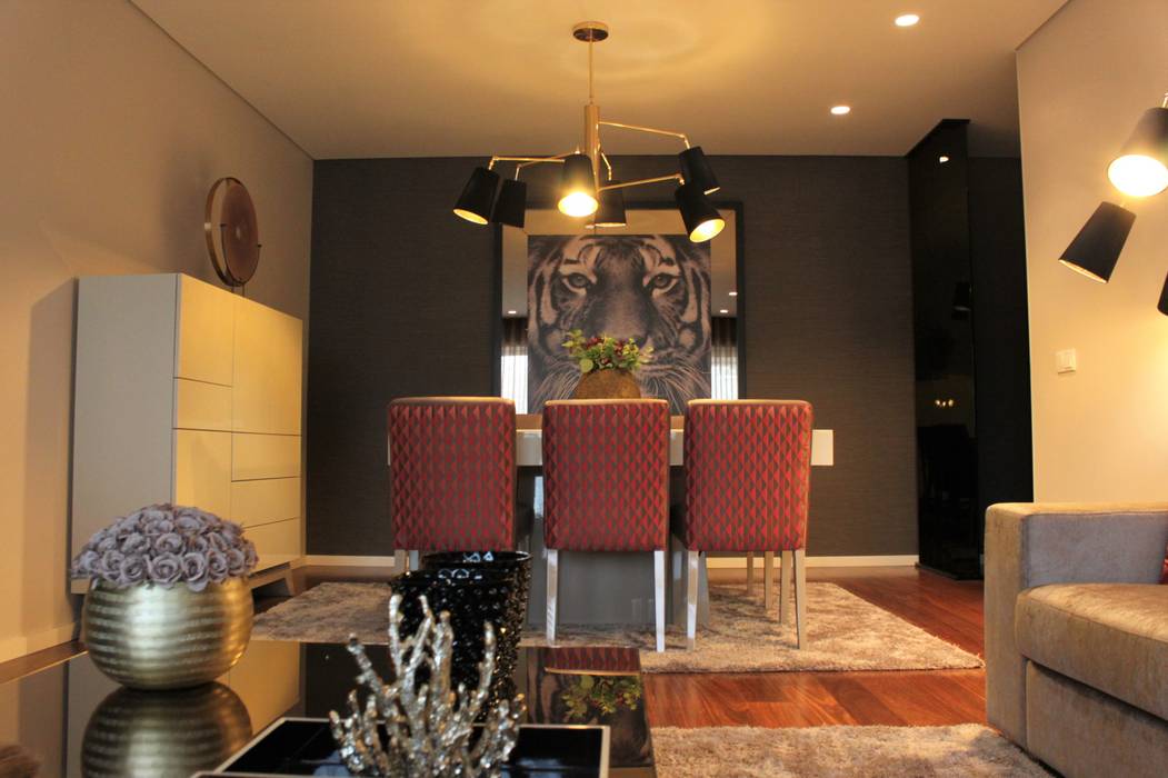 Decoração sala -apartamento barcelos salas de jantar modernas por noz