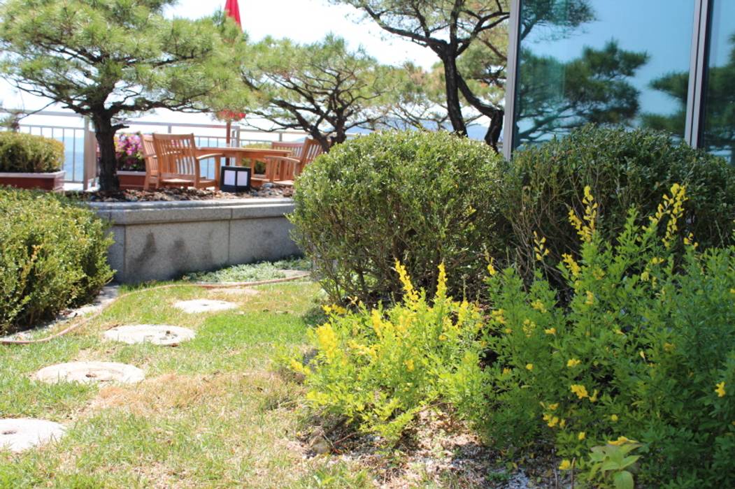 옥상정원_타워팰리스 펜트하우스 옥상 정원 프로젝트, (주)정원디자인더숲 (주)정원디자인더숲 Modern garden