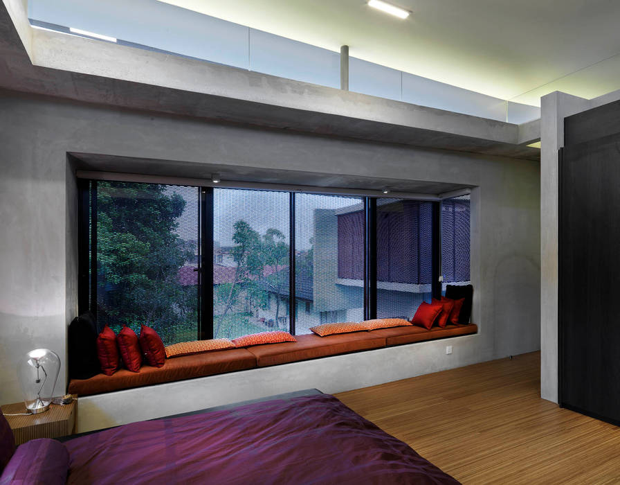 Master Bedroom Alcove MJ Kanny Architect Modern style bedroom alcove, bay window