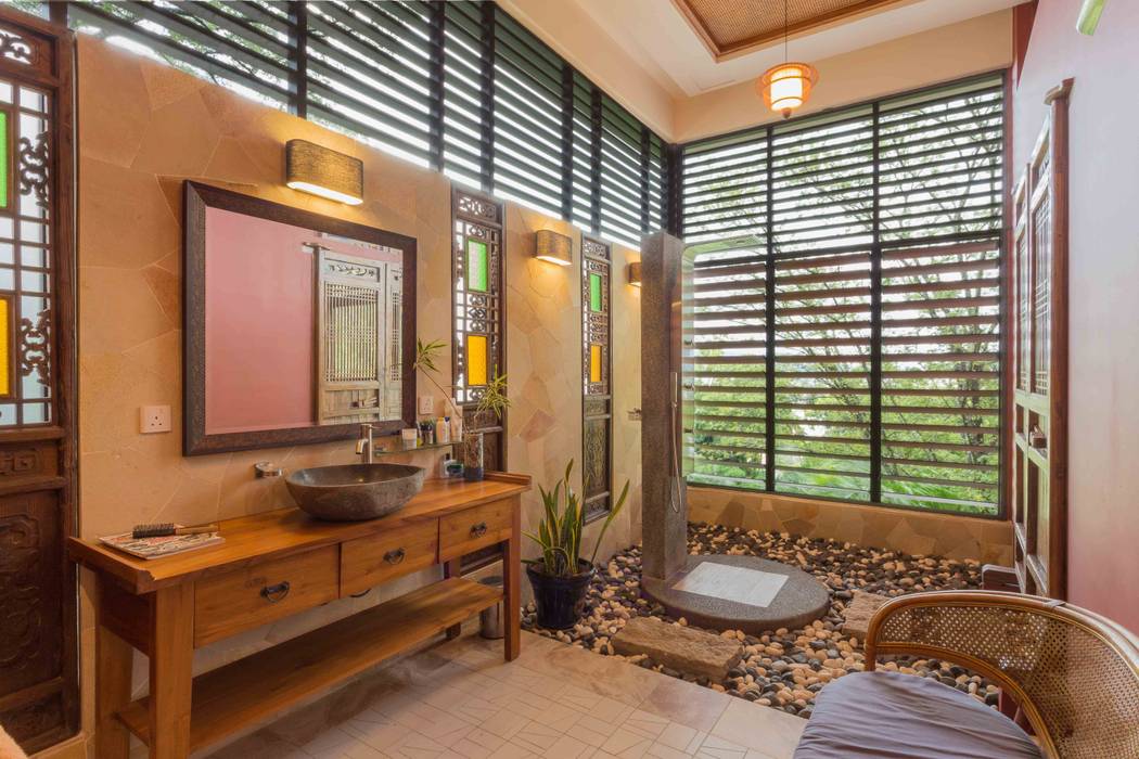 Master Bathroom MJ Kanny Architect Tropical style bathrooms bathroom, shower