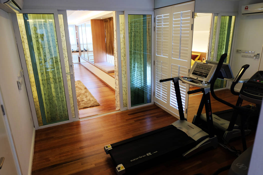 Contemporary Tropical , 3-Storey semi-D, inDfinity Design (M) SDN BHD inDfinity Design (M) SDN BHD Tropical style gym