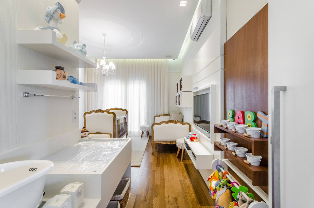 dormitório do BB, okha arquitetura e design okha arquitetura e design ห้องเด็กอ่อน ไม้ Wood effect