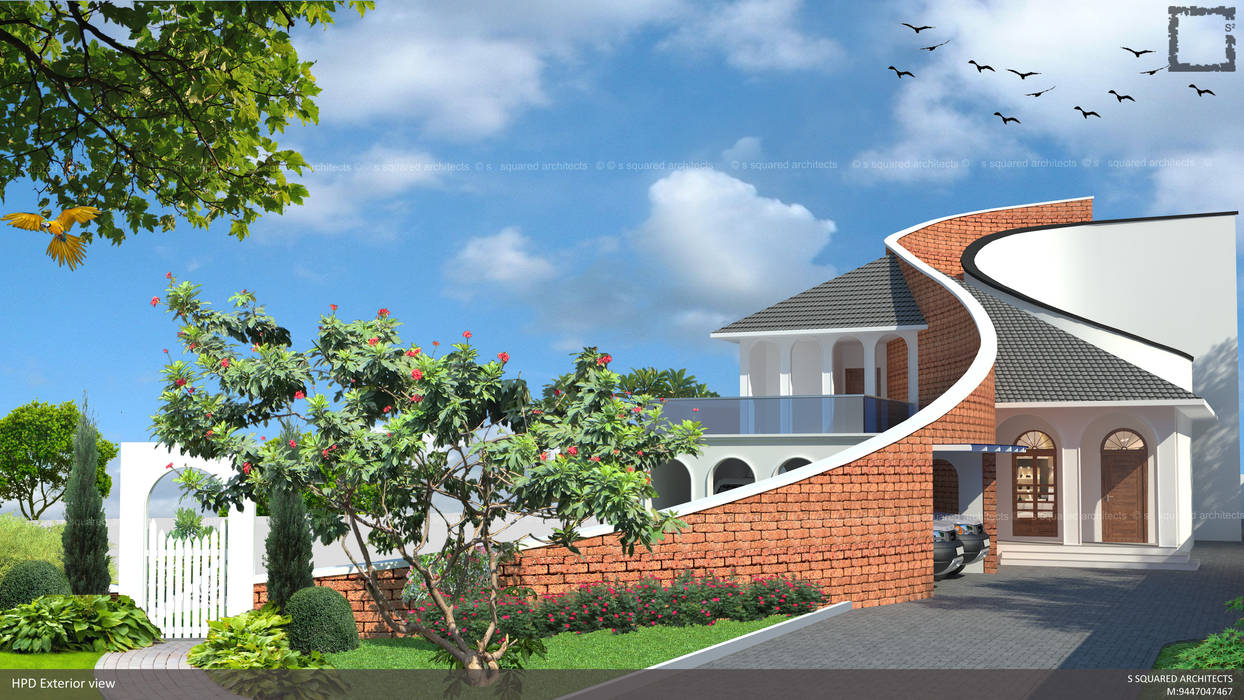 The Circular Courtyard House, S Squared Architects Pvt Ltd. S Squared Architects Pvt Ltd. Single family home Bricks brickwall