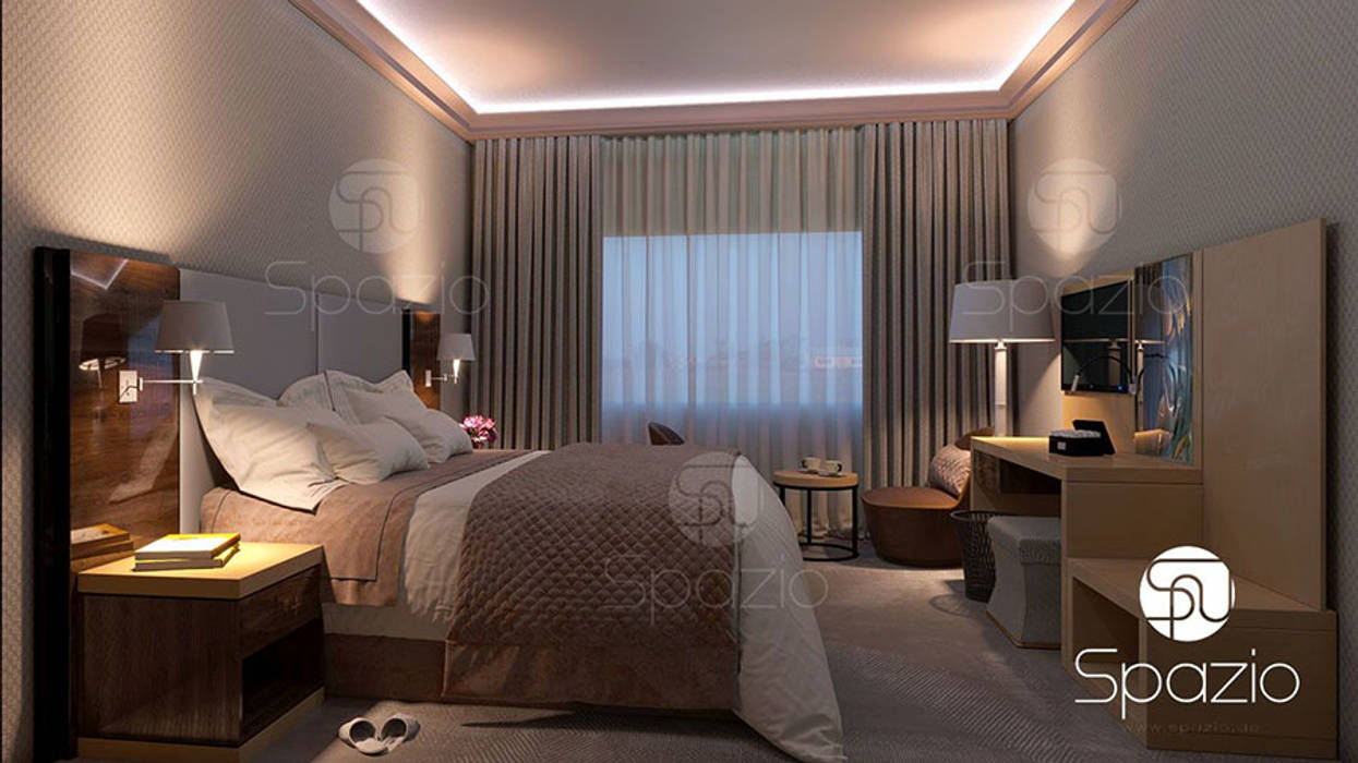 Bedroom interior designs for couple in luxury modern style, Spazio Interior Decoration LLC Spazio Interior Decoration LLC غرفة نوم