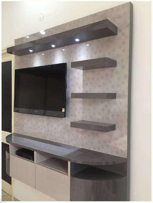 TV Unit in Common Bedroom U and I Designs Modern style bedroom