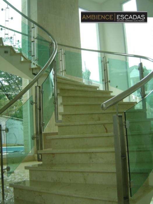 vidros curvos, ambience escadas e corrimão ambience escadas e corrimão Stairs Glass