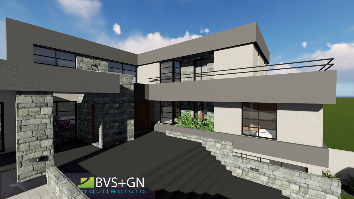 VIVIENDA VB, BVS+GN ARQUITECTURA BVS+GN ARQUITECTURA Modern Houses Stone