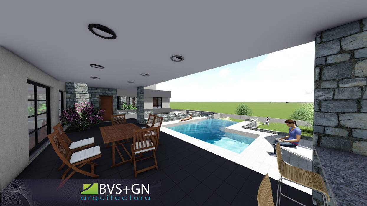 VIVIENDA VB, BVS+GN ARQUITECTURA BVS+GN ARQUITECTURA Kolam renang infinity